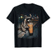 Feral for Iced Coffee Funny Cool Raccoon Drinking Sunglasses T-Shirt