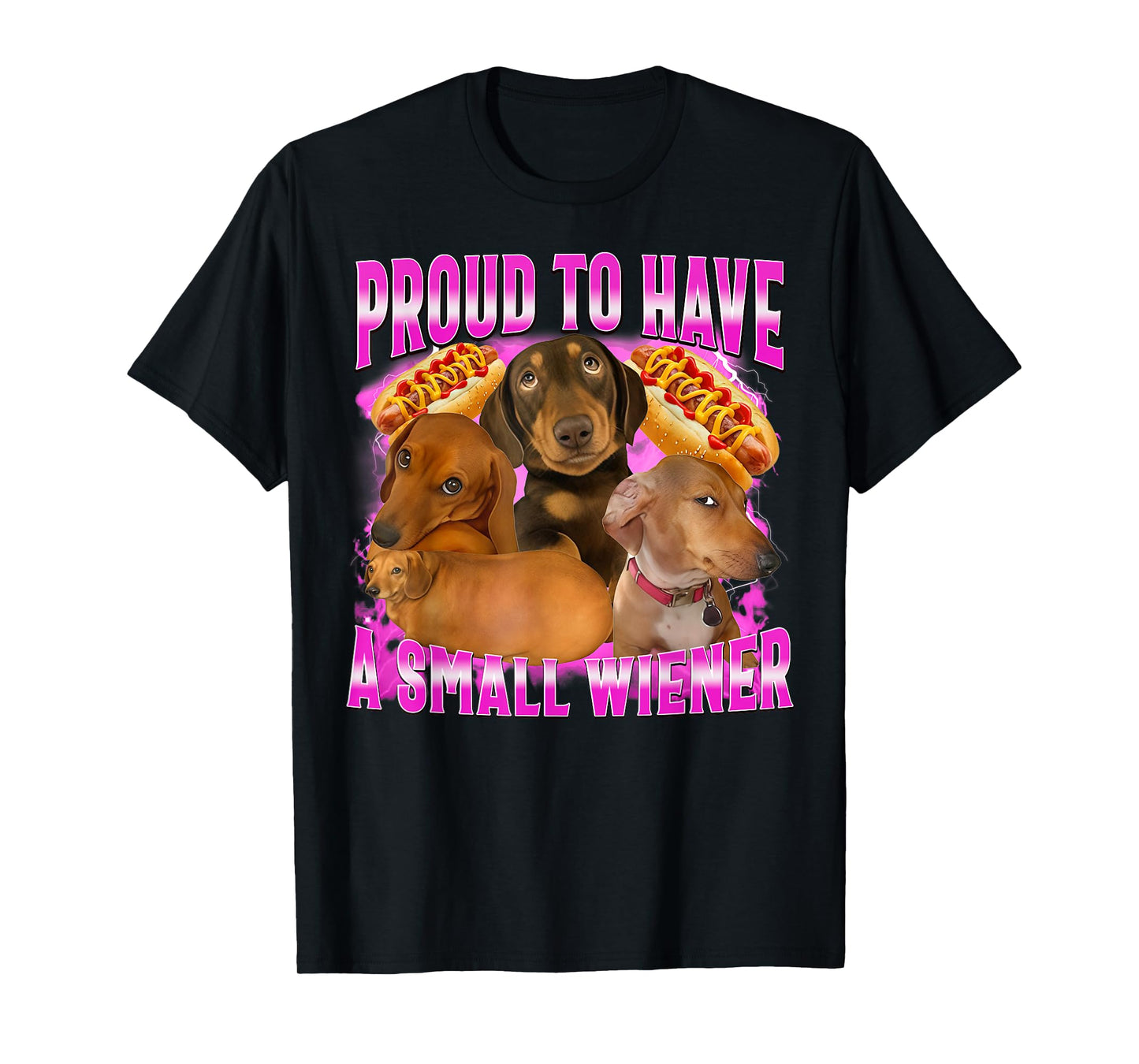 Funny Humor Proud to Have A Small Wiener Dachshund Dog Meme T-Shirt