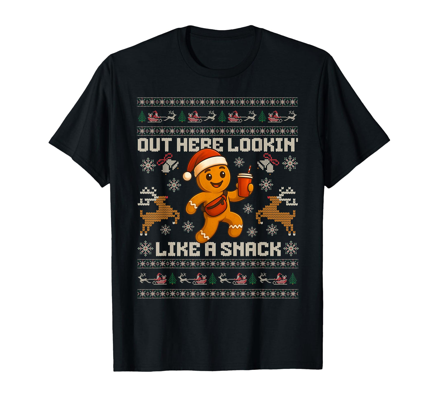 Out Here Looking Like a Snack Funny Christmas Xmas Cookies T-Shirt
