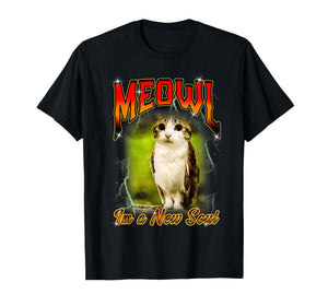 Cat Owl Funny Cursed Internet Brainrot Bootleg Meowl T-Shirt