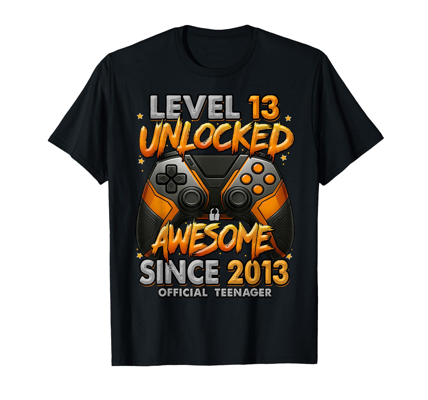 Level 13 Unlocked Awesome Since 2013 13th Birthday Gaming T-Shirt