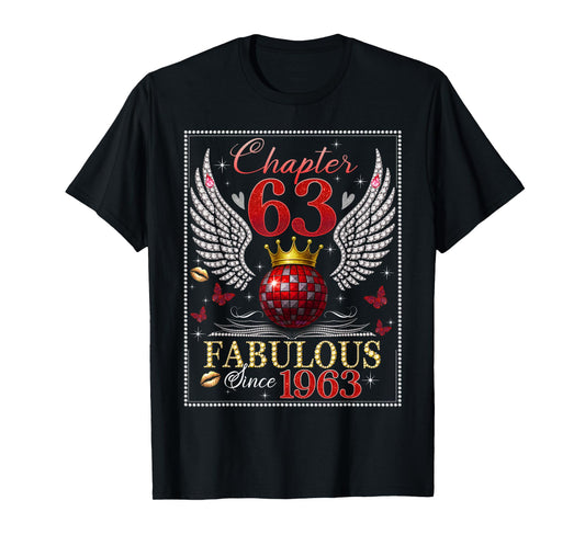 Chapter 63 Fabulous EST. 1963 Disco Ball 63rd Birthday Women T-Shirt