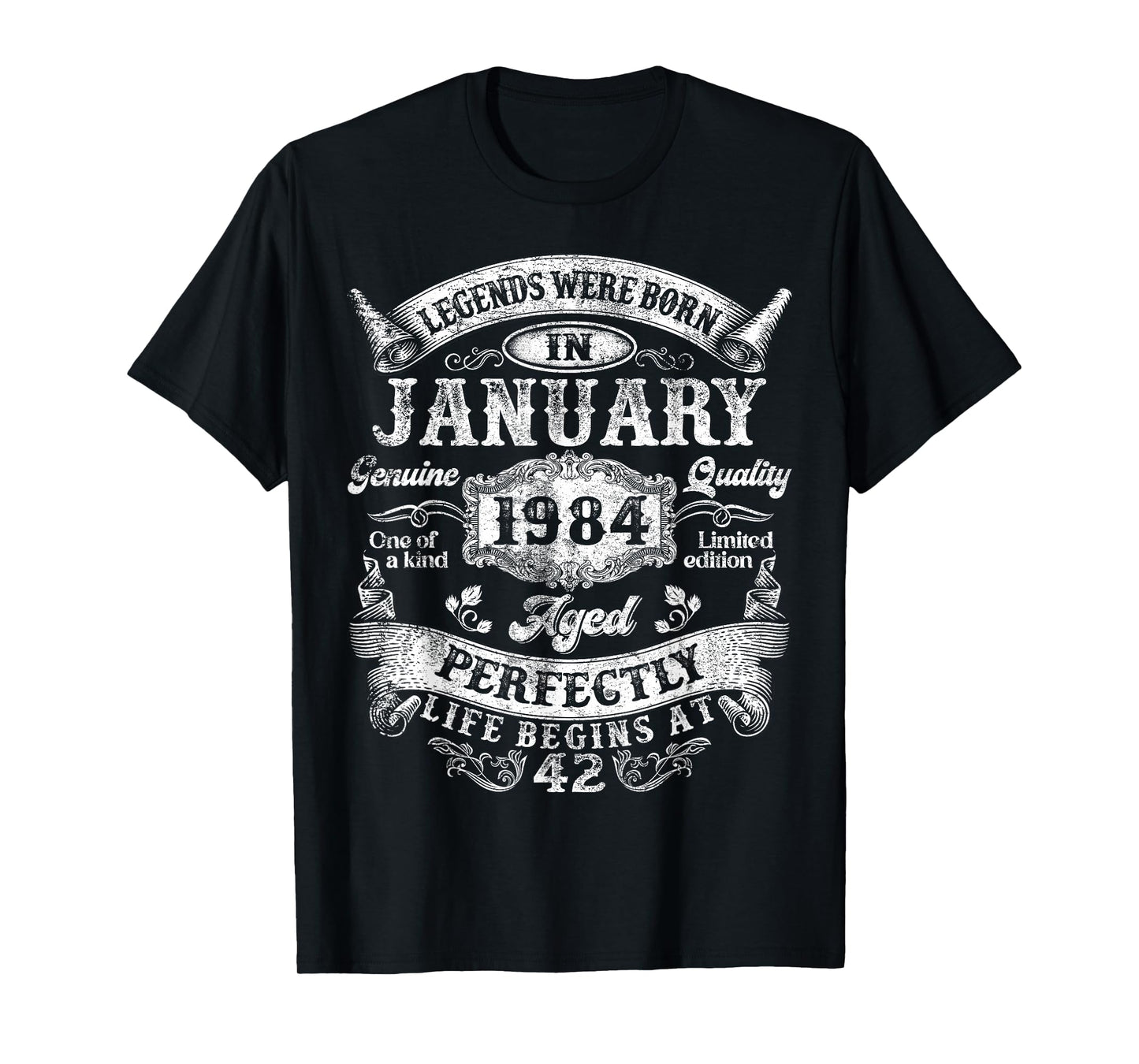 Legends were Born in January 1984 Vintage 42nd Birthday Men T-Shirt