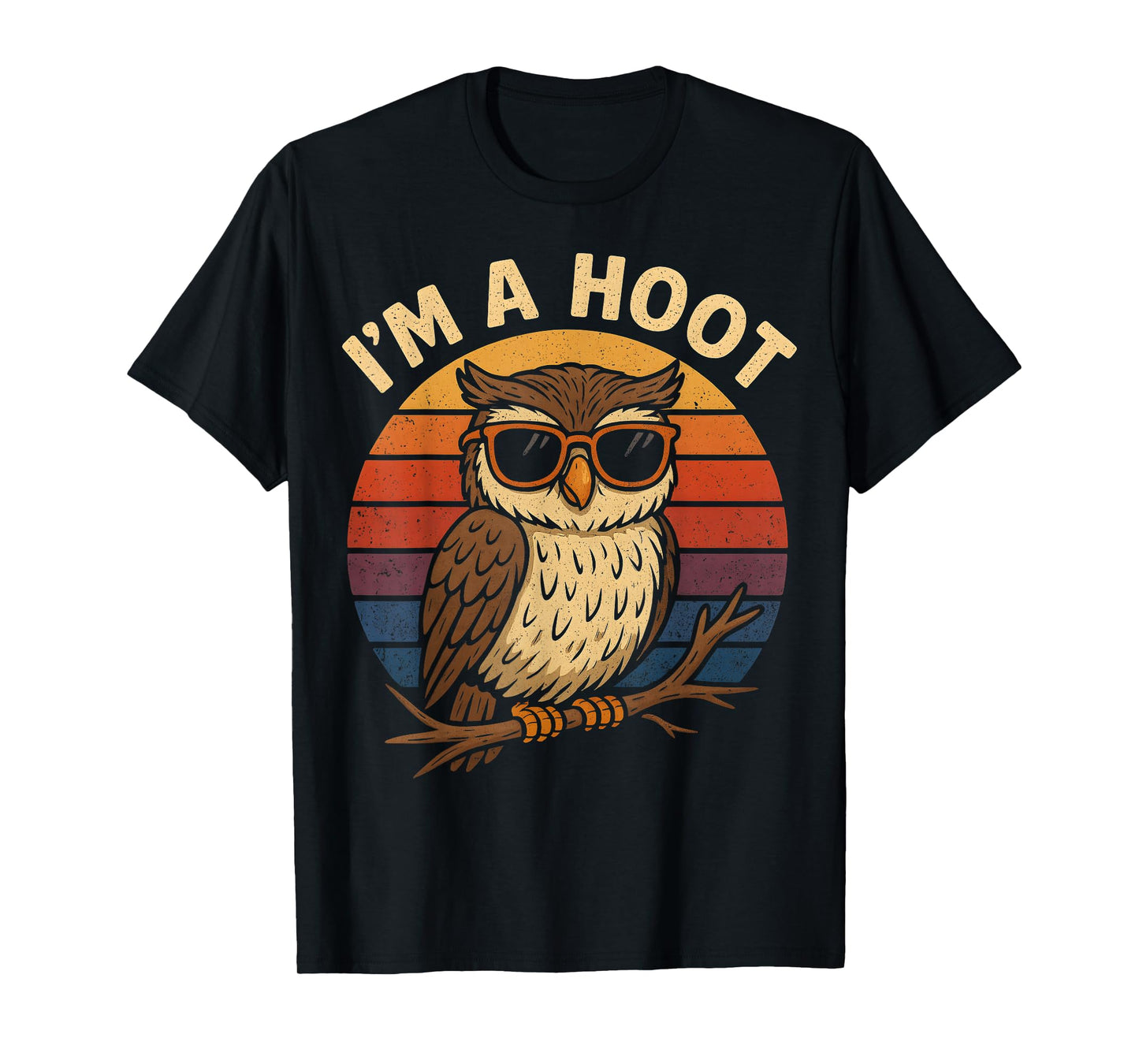 I'm A Hoot Funny Owl Retro Vintage Sunset Bird Lover T-Shirt