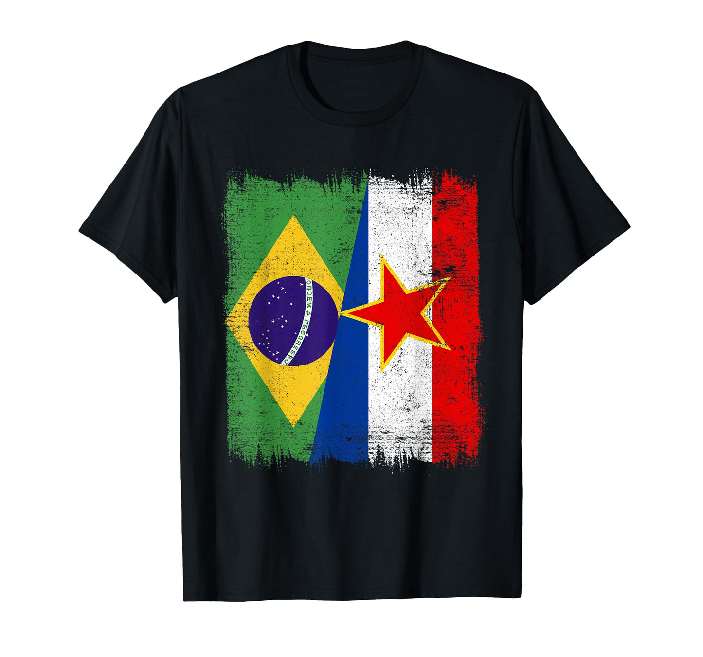 Brazil Yugoslavia Half Flag Brazilian Yugoslavian Heritage T-Shirt