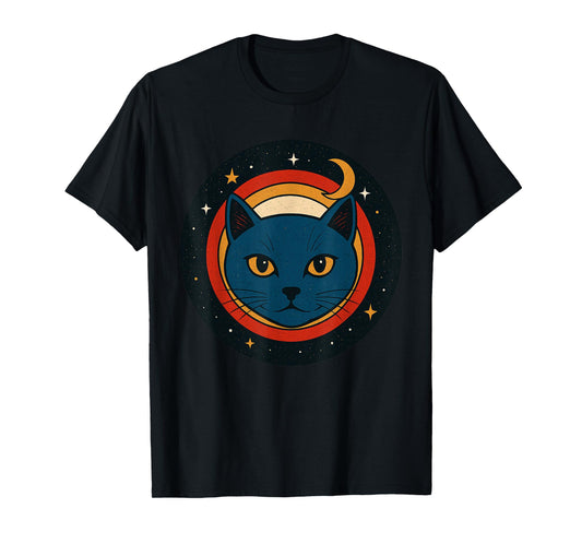 Cosmic Cat Space Illustration Retro Style Graphic Murakami T-Shirt
