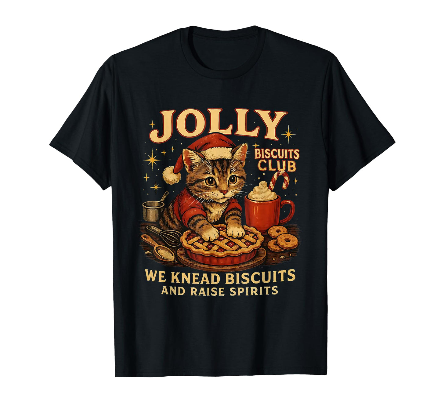 Jolly Biscuits Club We Knead Cat Xmas T-Shirt