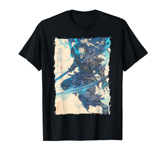 Skeleton Samurai Skull - Ukiyo-e Undead T-Shirt