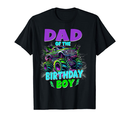 Funny Dad of The Birthday Boy Monster Truck Family Matching T-Shirt