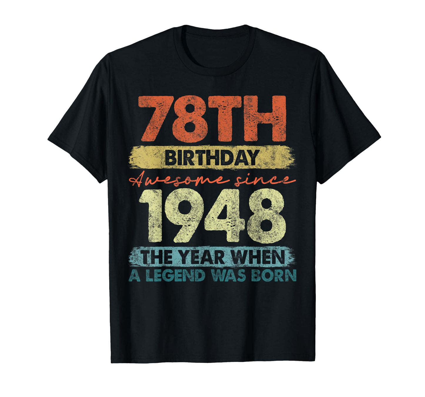78 Year Old Gifts Vintage 1948 Limited Edition 78th Birthday T-Shirt