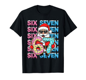 67 Donut Christmas Funny Six Seven Meme Santa Kids Boys T-Shirt