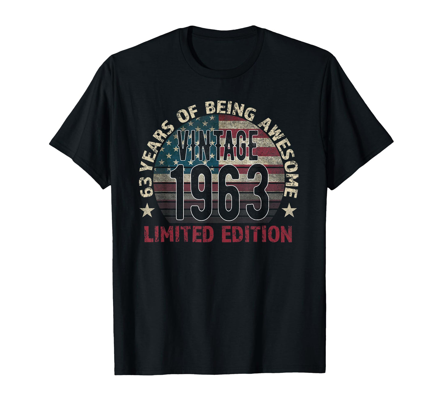 63th Birthday Gift Men Vintage Born 1963 Turning 63 Year Old T-Shirt