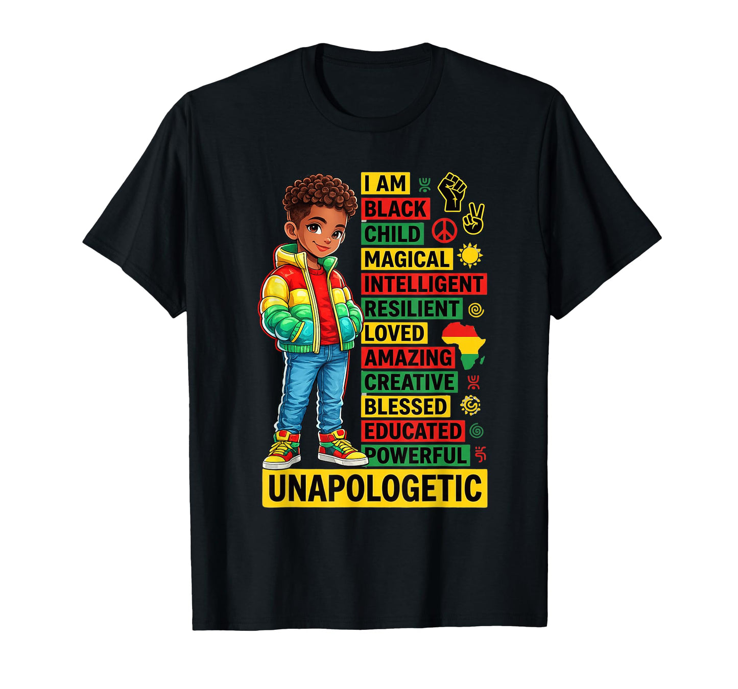 I am Black History Month African American Kids Boys T-Shirt