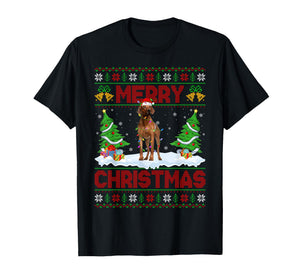 Rhodesian Ridgeback Christmas Ugly Sweater Funny Dog Xmas T-Shirt