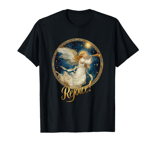 Christmas Angel with Trumpet - Rejoice! Holy Night (C) T-Shirt