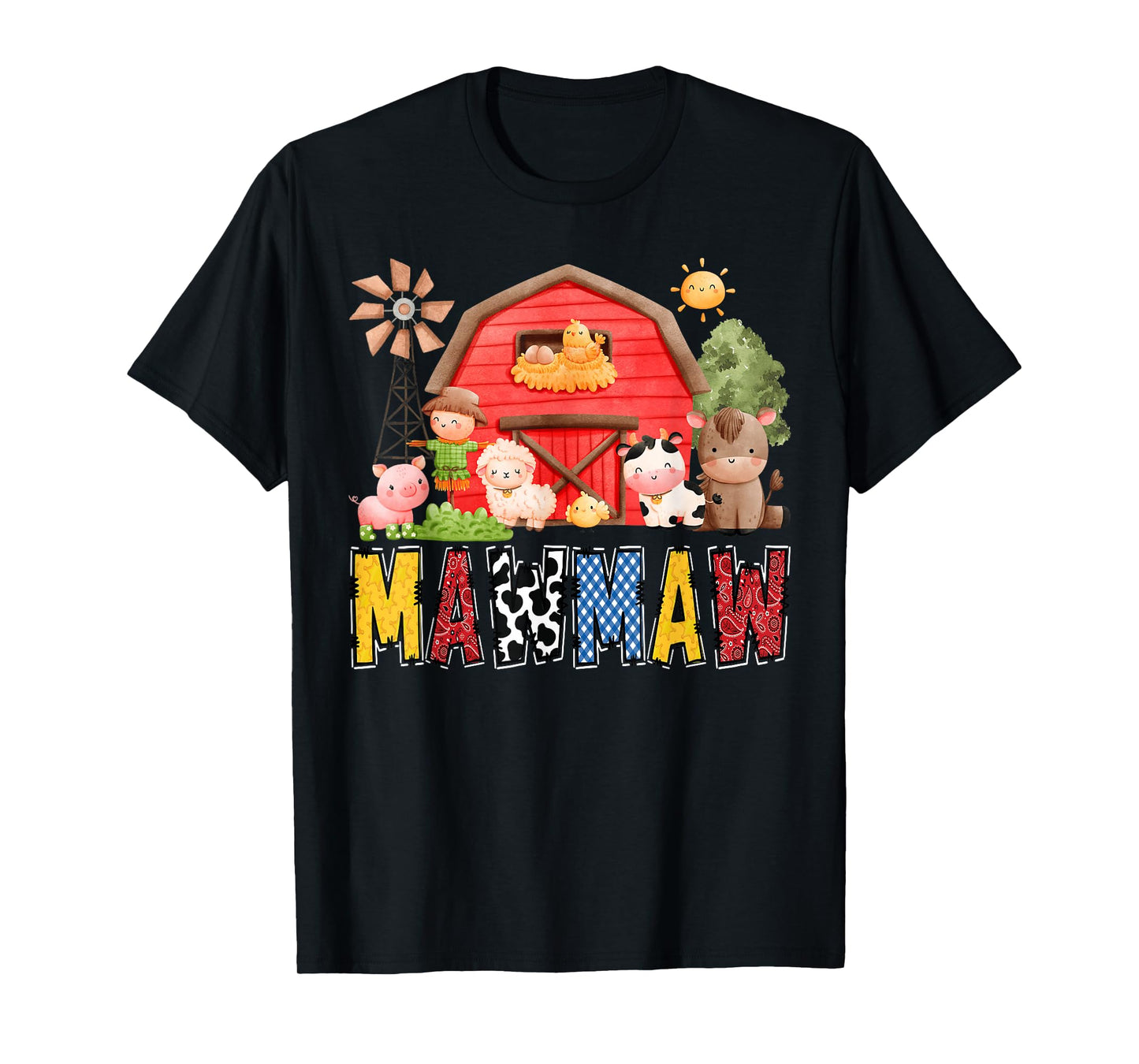Mawmaw Red Farm Cow Birthday Boy Matching Family Party T-Shirt