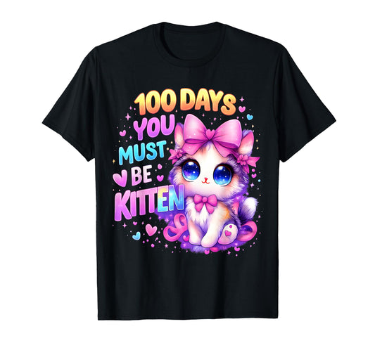 100 Days of School Girls Hearts You Must Be Kitten Cat Youth T-Shirt