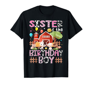 Sister of The Birthday Boy Farm Animals Matching T-Shirt