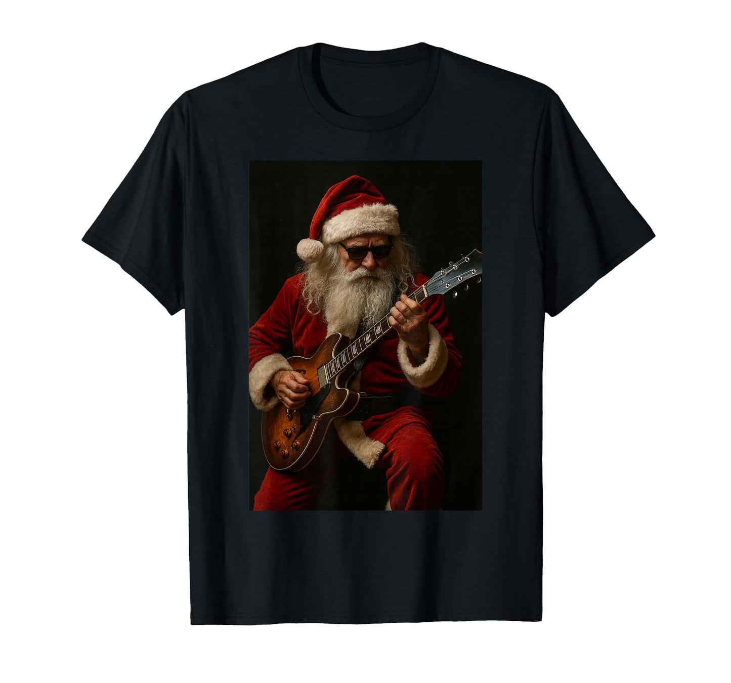 Santa Claus Shredding Guitar Christmas Music Fan T-Shirt
