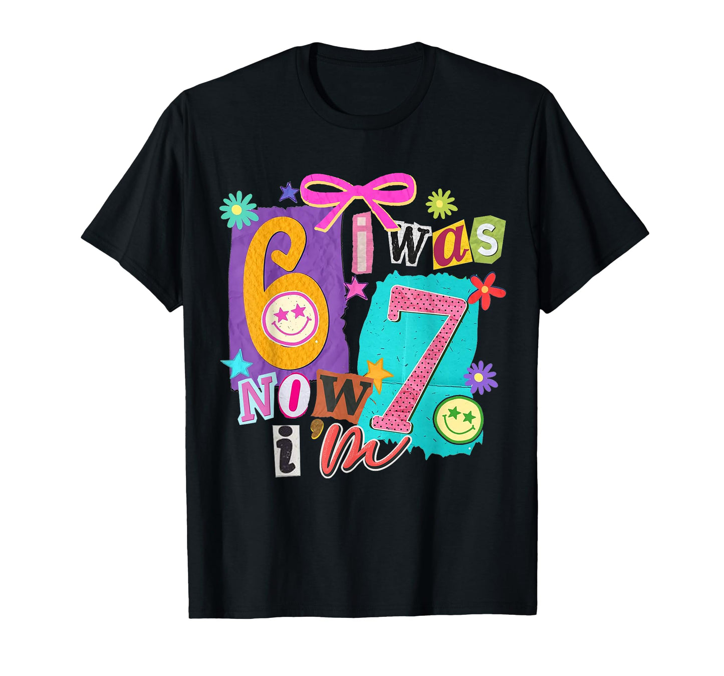 I was 6 Now I'm 7 67 Six Seven Meme 7 Years Old Birthday T-Shirt