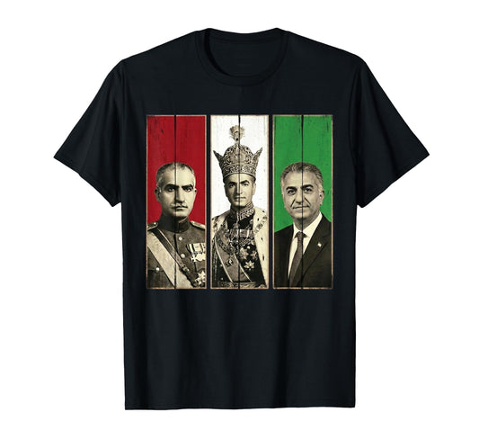 Pahlavi Dynasty Three Generations Reza Shah Mohammad Reza T-Shirt