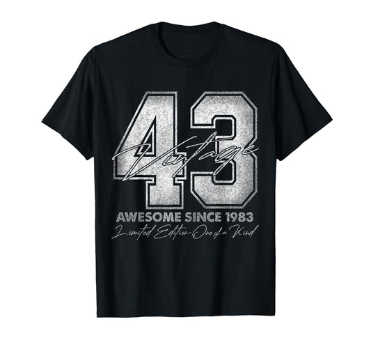 43 Year Old Gifts Vintage 1983 Limited Edition 43rd Birthday T-Shirt