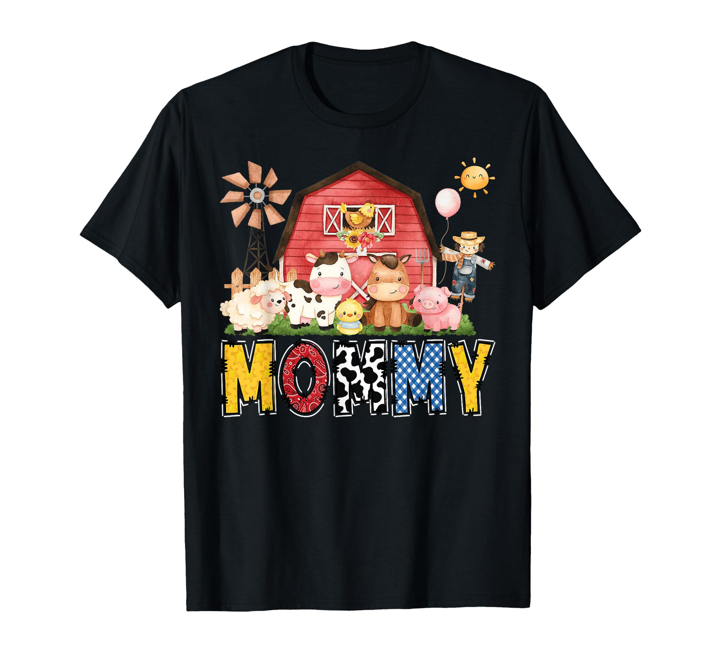 Mommy Farm Cow Birthday Boy Matching Family Party T-Shirt