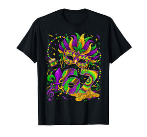 67 Mardi Gras 2026 Mask Fleur De Lis Fat Tuesday Men Women T-Shirt