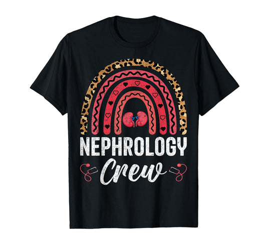 Nephrology Crew - Boho Rainbow Kidney Dialysis Nurse T-Shirt