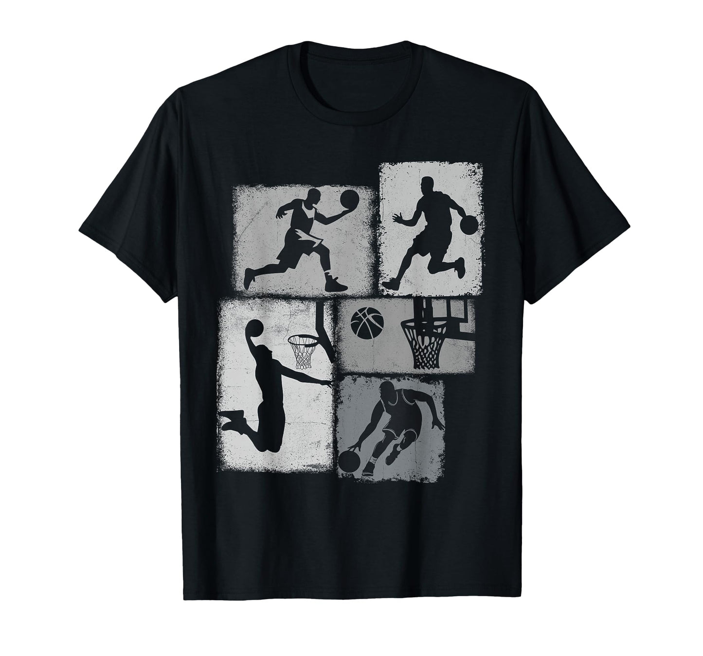 Basketball Player Collage Men Kids Coach Youth Boys T-Shirt