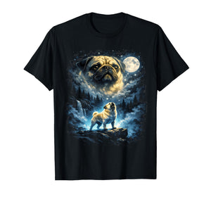 Pug Howling At Moon T-Shirt