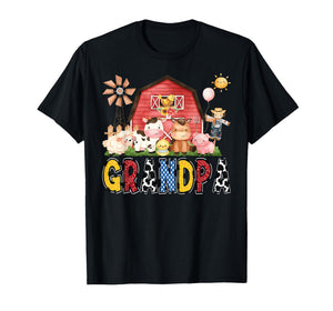 Grandpa Farm Cow Birthday Boy Matching Family Party T-Shirt
