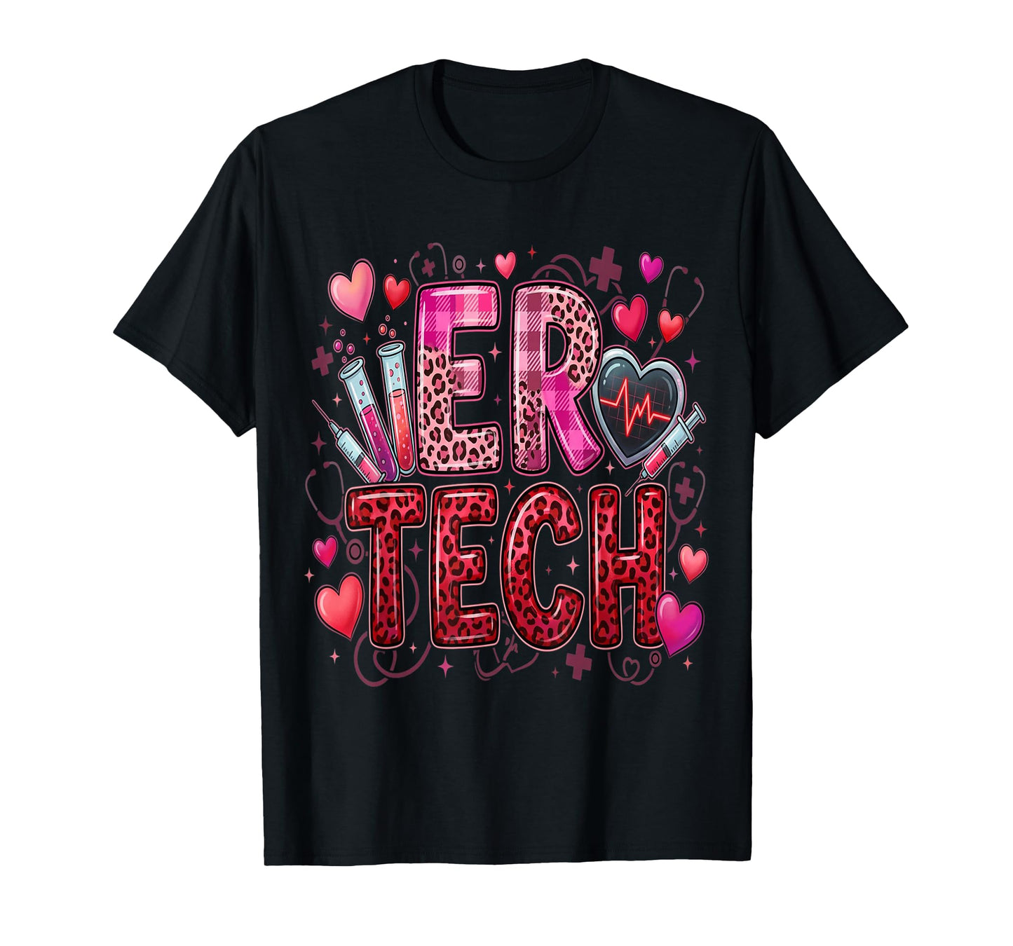 Emergency Department Valentine ER Tech Valentines Nurse T-Shirt