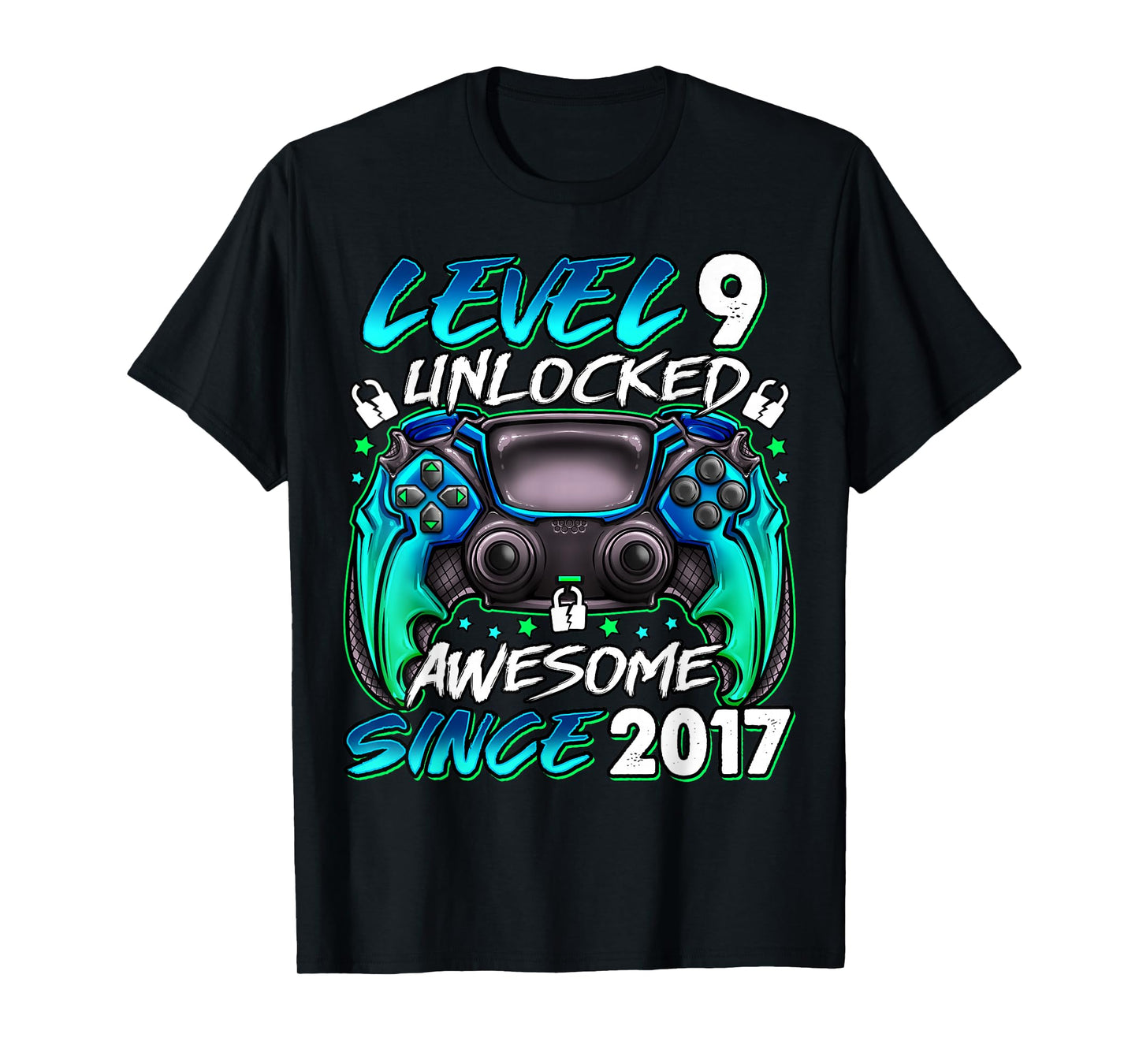 Level 9 Unlocked 9 Year Old Gifts Boys 9th Birthday Boy T-Shirt