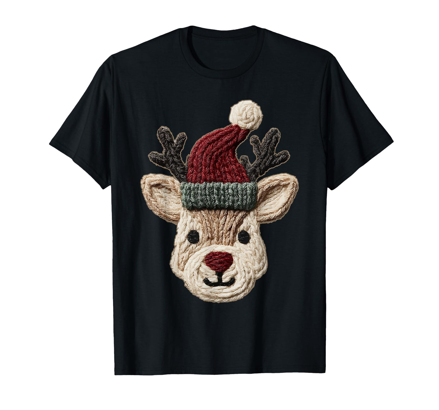Christmas Reindeer Santa Hat Forest Animal Winter Aesthetic T-Shirt