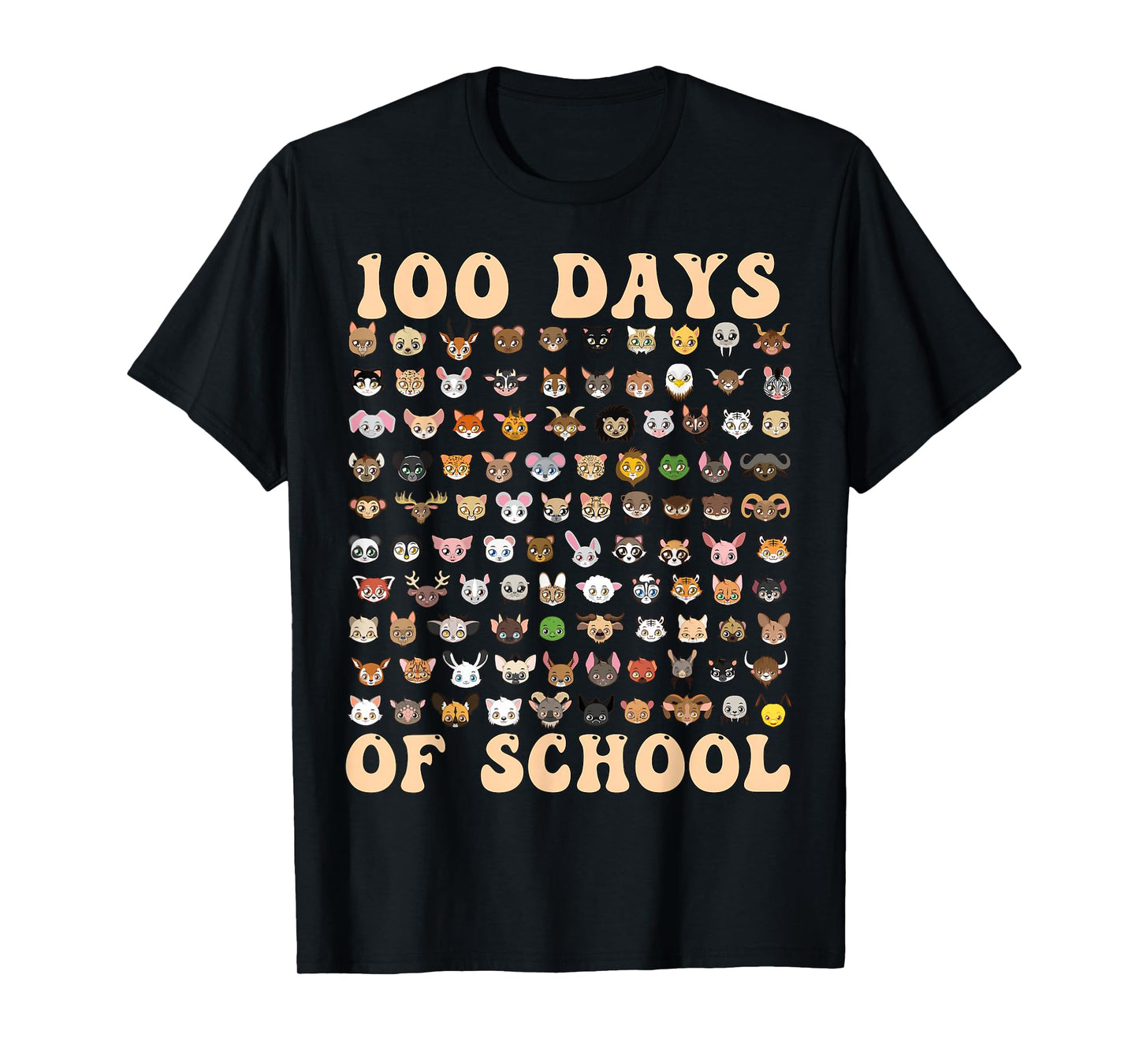 Cute 100 Days of School Animal Teacher Kids T-Shirt