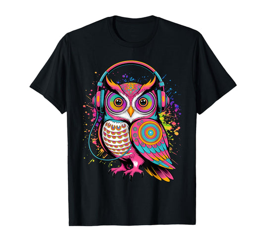 Rave Rainbow Owl House EDM Festival Raver Animal EDC T-Shirt