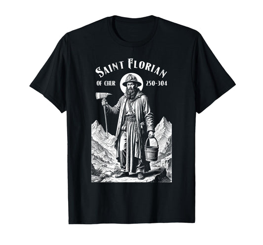 Fireman Fire Fighter Patron Saint Florian Vintage Firemen T-Shirt
