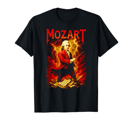 Classical Music Composer W.A. Mozart Power Metal Album T-Shirt