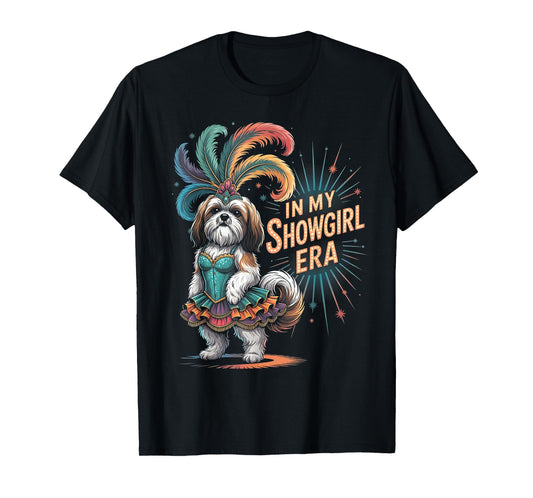 Funny Shih Tzu in Showgirl Era Outfit Meme Dog Women Girls T-Shirt