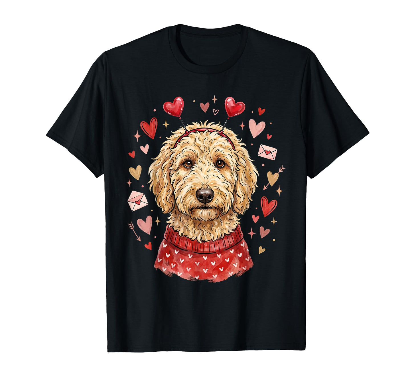Heart Golden Doodle Love Dog Valentine Goldendoodle T-Shirt