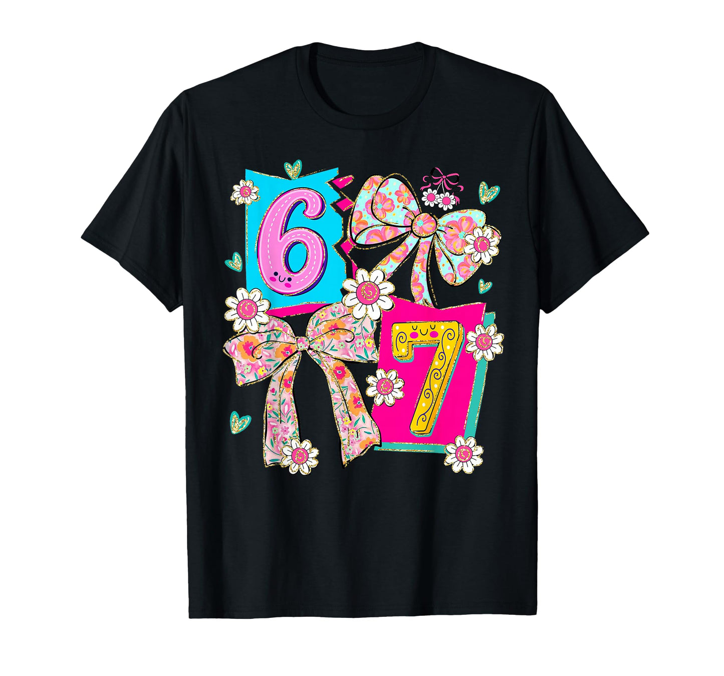 Funny 67 Coquette Bow Design for Girly Aesthetic Lovers T-Shirt