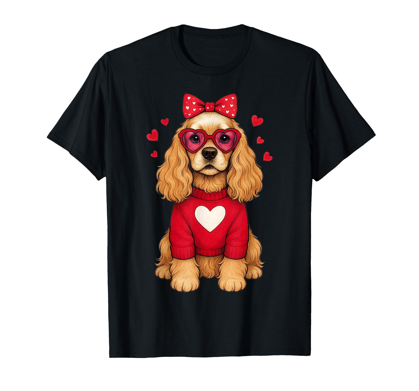 American Cocker Spaniel Dog Valentines Day Heart Dog Sweater T-Shirt