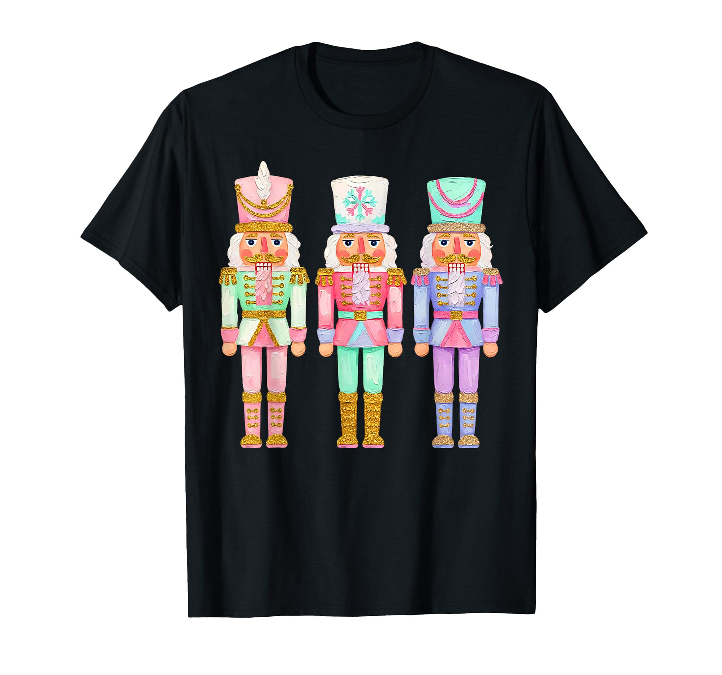 Coquette Pink Nutcrackers Christmas Vibes Xmas Girly Kid T-Shirt