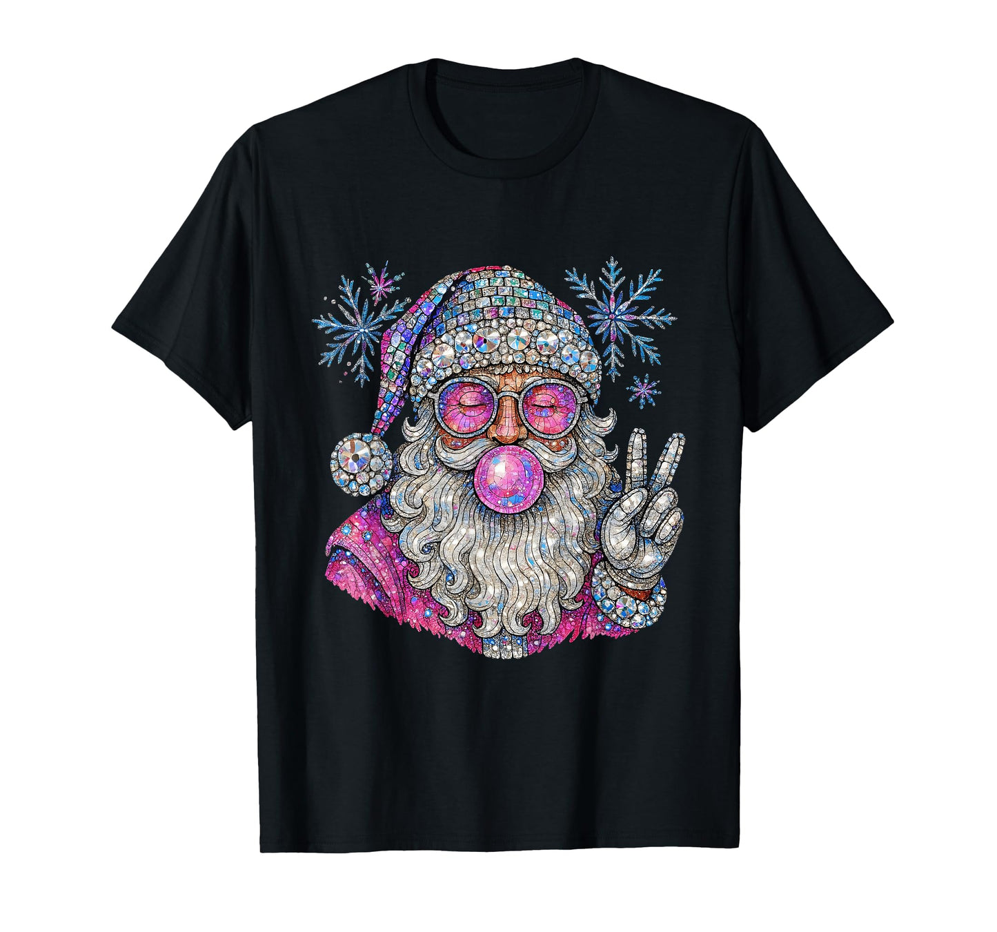 Groovy Glam Santa Bubblegum Christmas T-Shirt