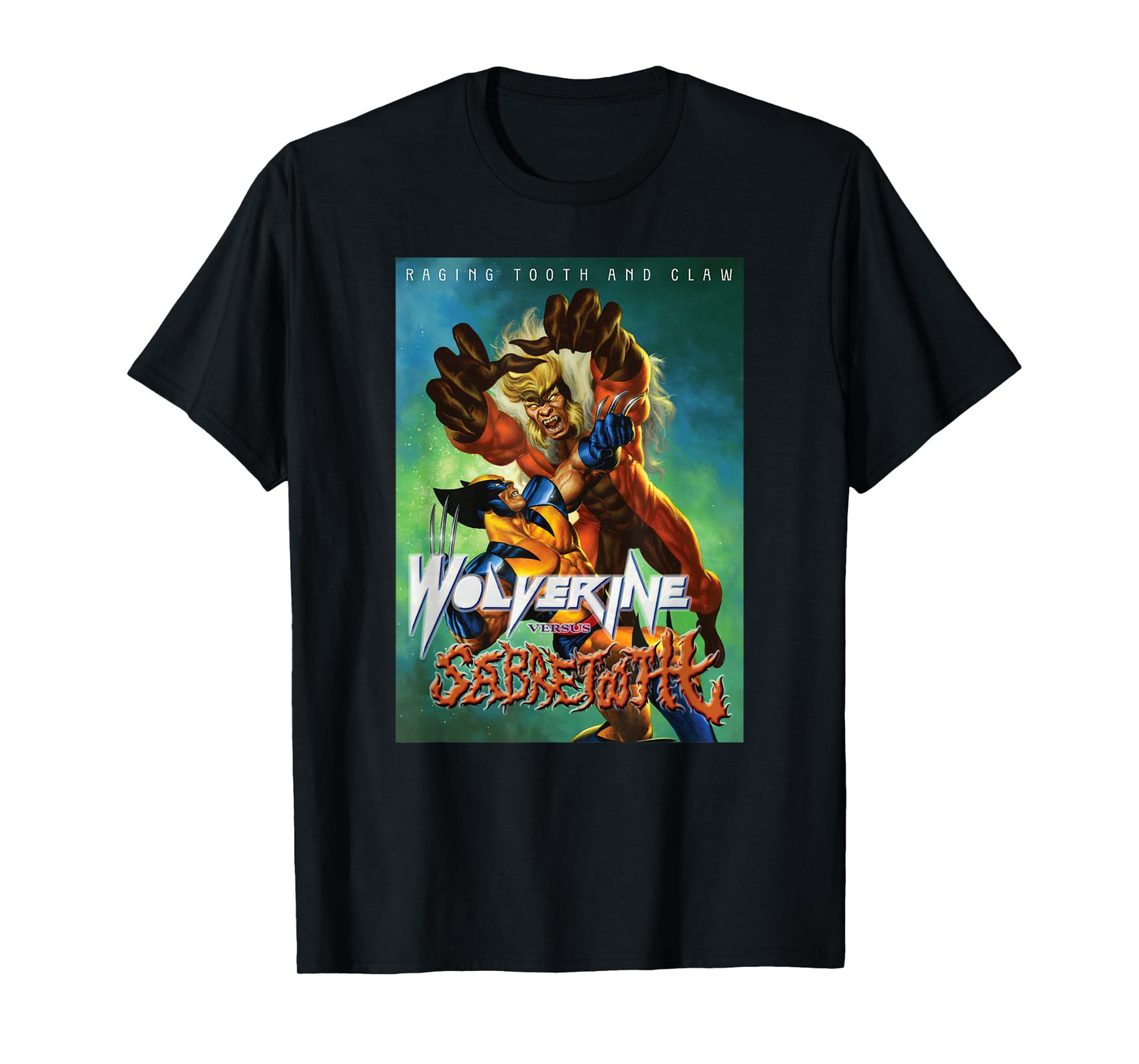 Marvel X-Men Wolverine Versus Sabretooth Cool Poster T-Shirt