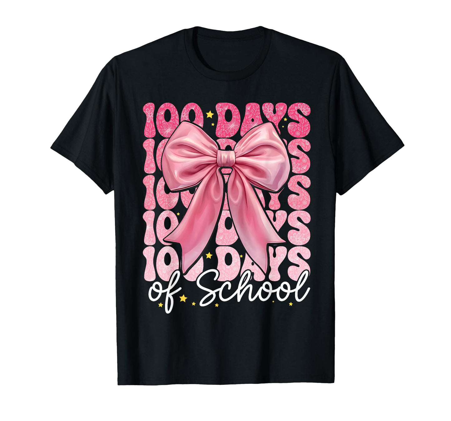 100th Day of School 100 Days Coquette Bow Girl Women T-Shirt
