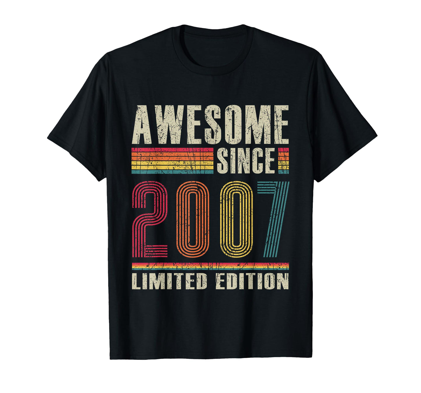 Vintage Awesome Since 2007 18 Years Old 18th Birthday T-Shirt