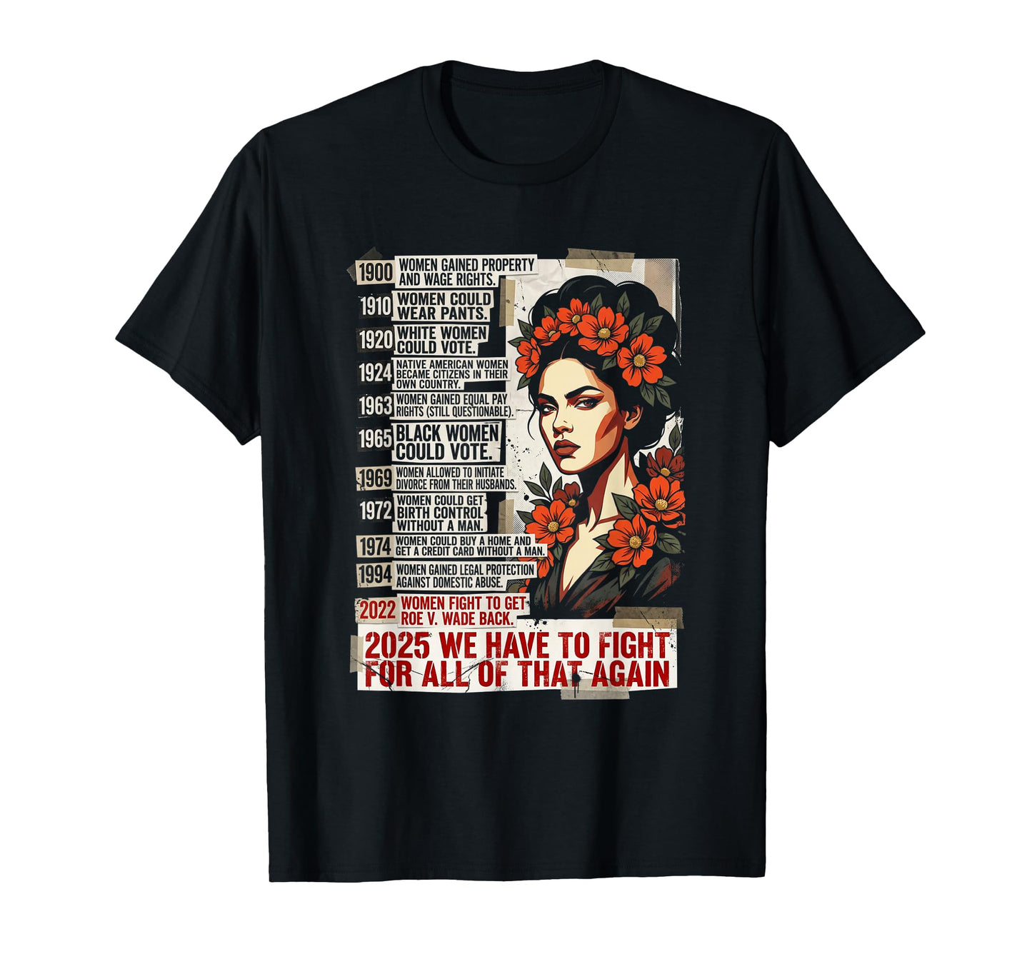 Feminist Protest Activism Womens Rights History Timeline T-Shirt