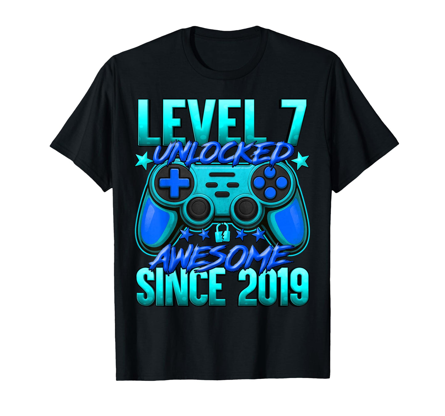 Level 7 Unlocked 7 Year Old Gifts for Boys 7th Birthday Boy T-Shirt